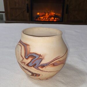 NEMADJI Handcrafted Pottery Vase with Earthy Tones Native American Vase